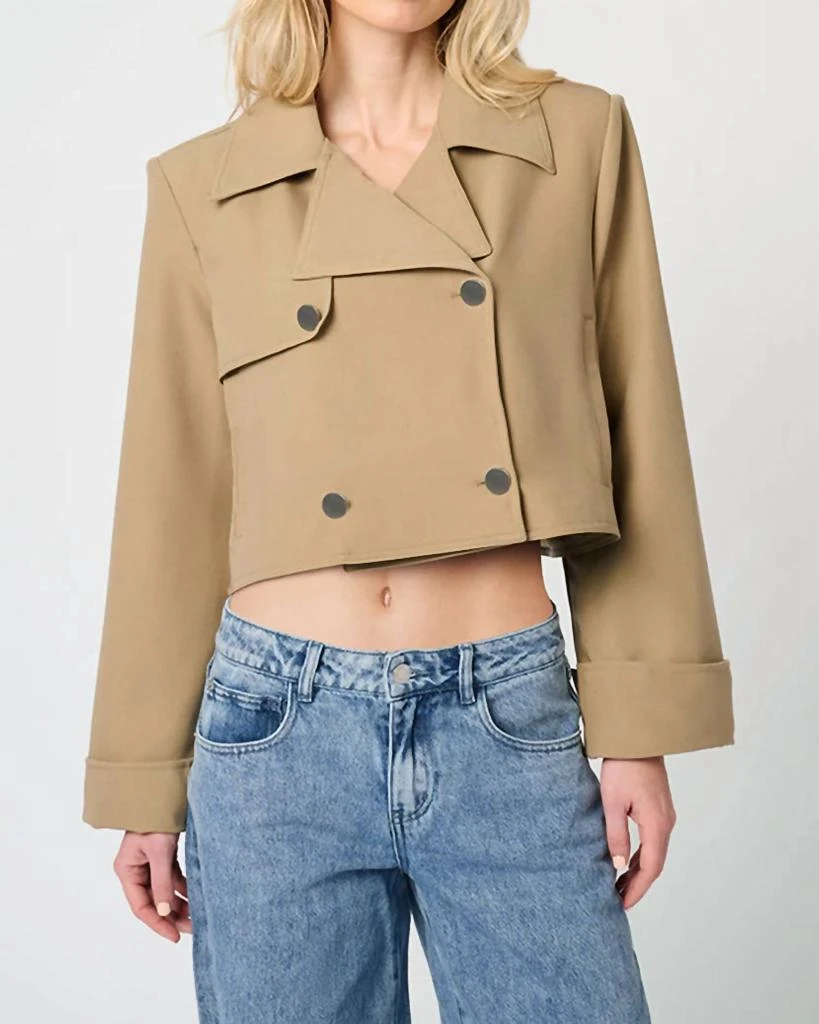WeWoreWhat Cropped Trench Coat In Beige