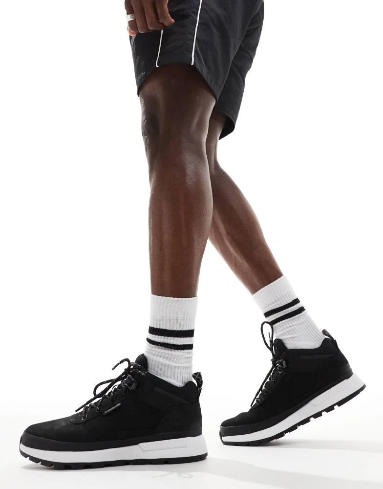 Timberland Timberland field trekker low trainer boots in black leather 3