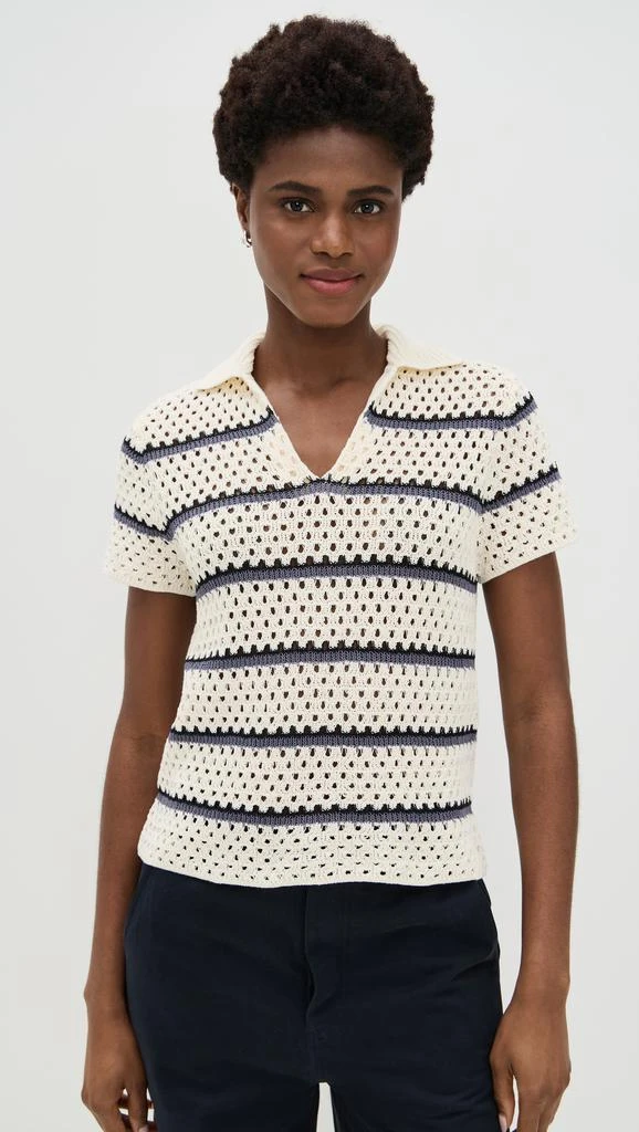 Vince Macrame Stripe Henley Tee 6