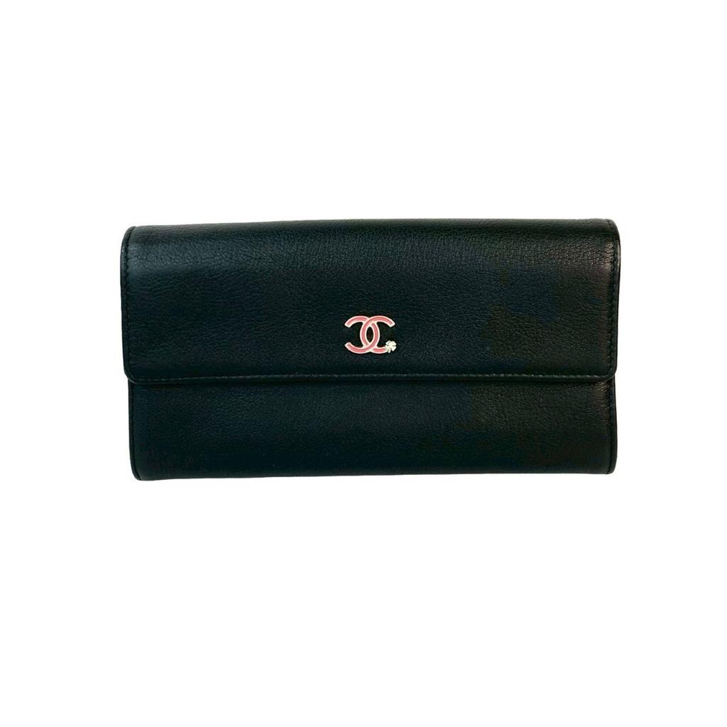 Chanel Leather Long Wallet (Bi-Fold) (Pre-Owned)