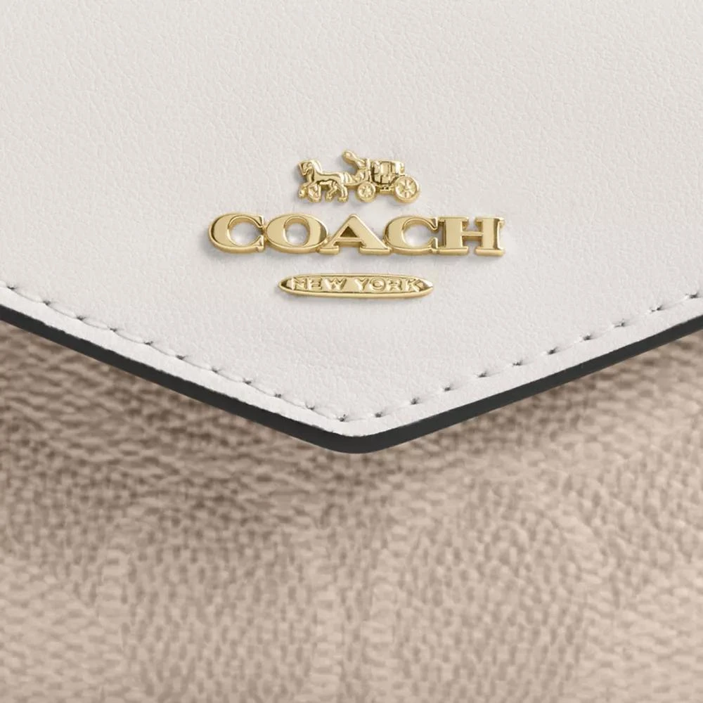 Coach Flap Card Case In Signature Canvas 3