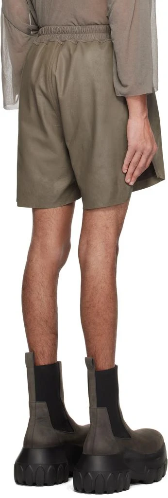 Rick Owens Gray Hollywood Boxers Leather Shorts 3