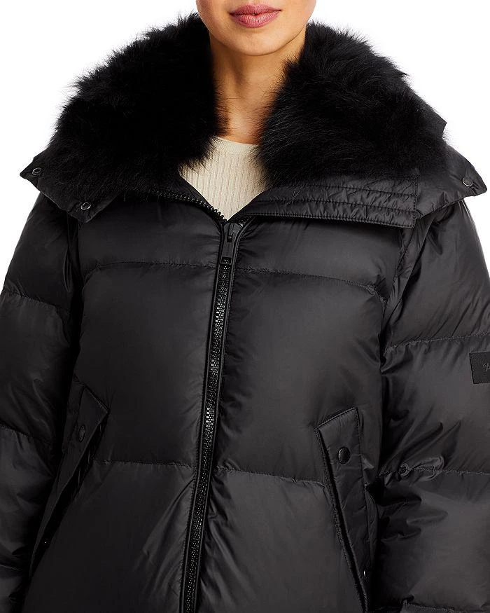 Yves Salomon Shearling Collar Technical Down Puffer Coat 4