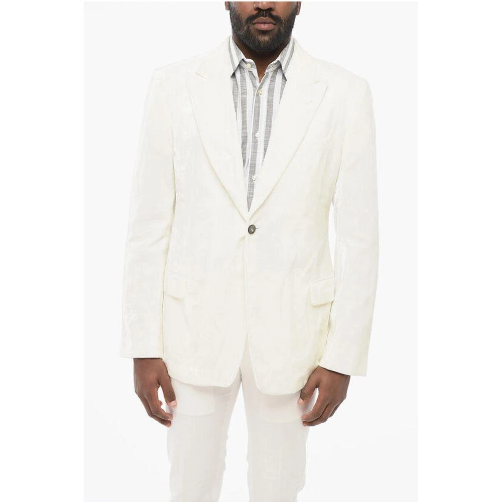 Armani EMPORIO Jacquard Velour Blazer with Peak Men's Lapel 1