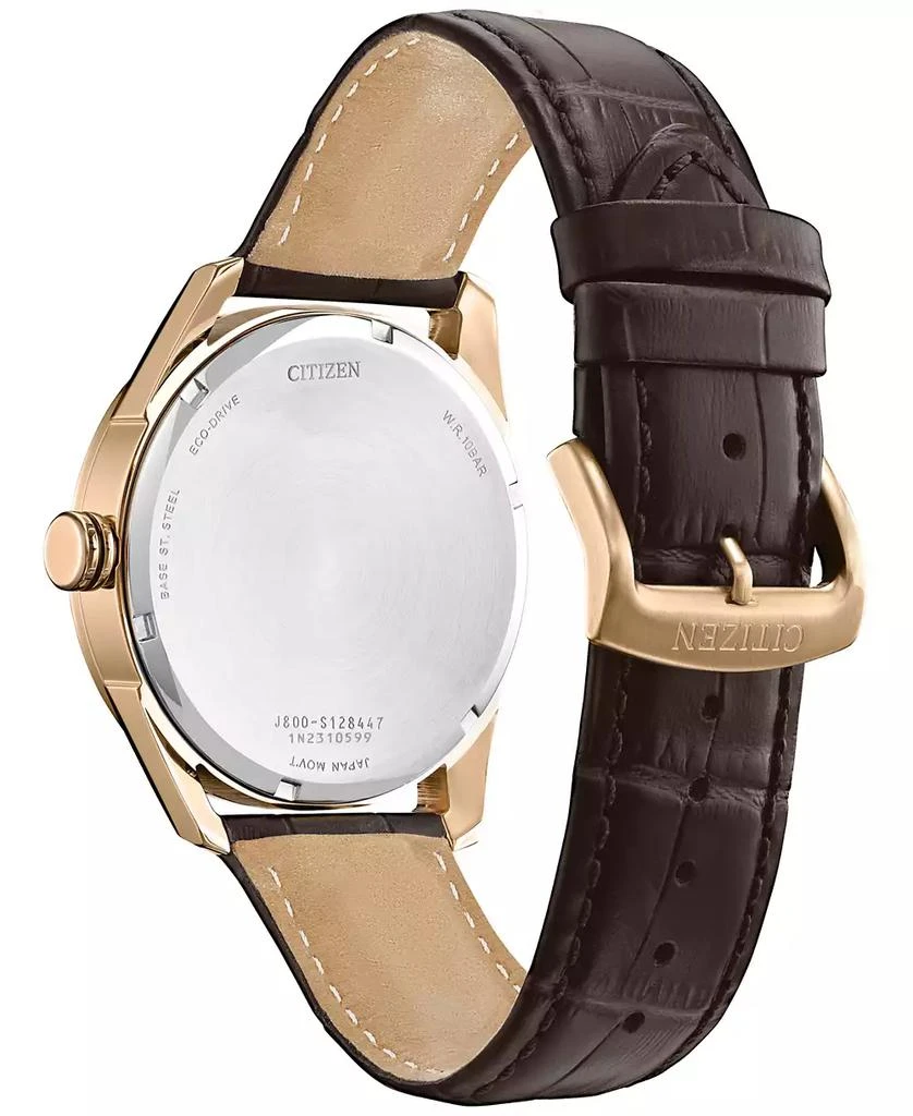 Citizen Eco-Drive Men's Brown Leather Strap Watch 42mm 3