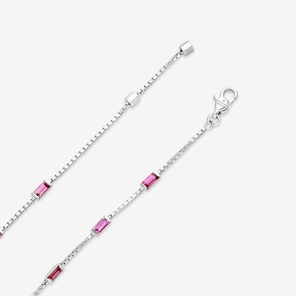 Gucci Gucci Link to Love 18K White Gold Rubellite Chain Bracelet YBA702395001016-copy 4