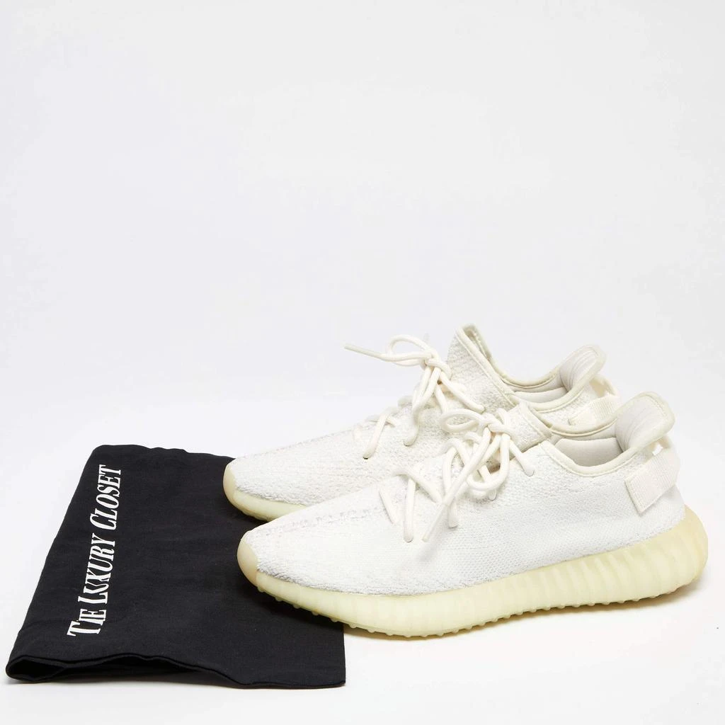 YEEZY Yeezy x Adidas White Knit Fabric Boost 350 V2 Triple White Sneakers Size 42 9
