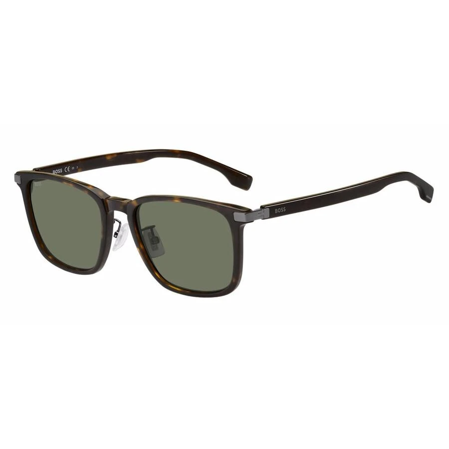 Hugo Boss Men's BOSS 1406/F/Sk Sunglasses - Havana Frame, Green Lenses, Asian Fit (Size 57/145/20)