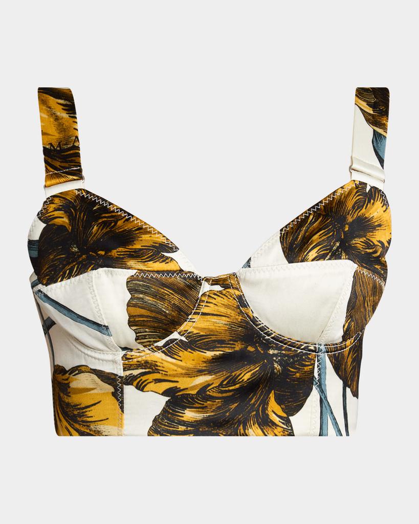 Erdem Floral-Print Duchesse Bra Top