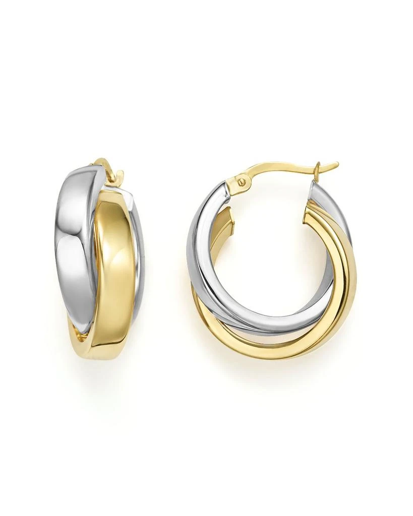 Bloomingdale
s 14K Yellow and White Gold Bold Dual Hoop Earrings 1