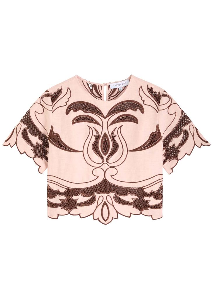 LUG VON SIGA Dakota embroidered linen top