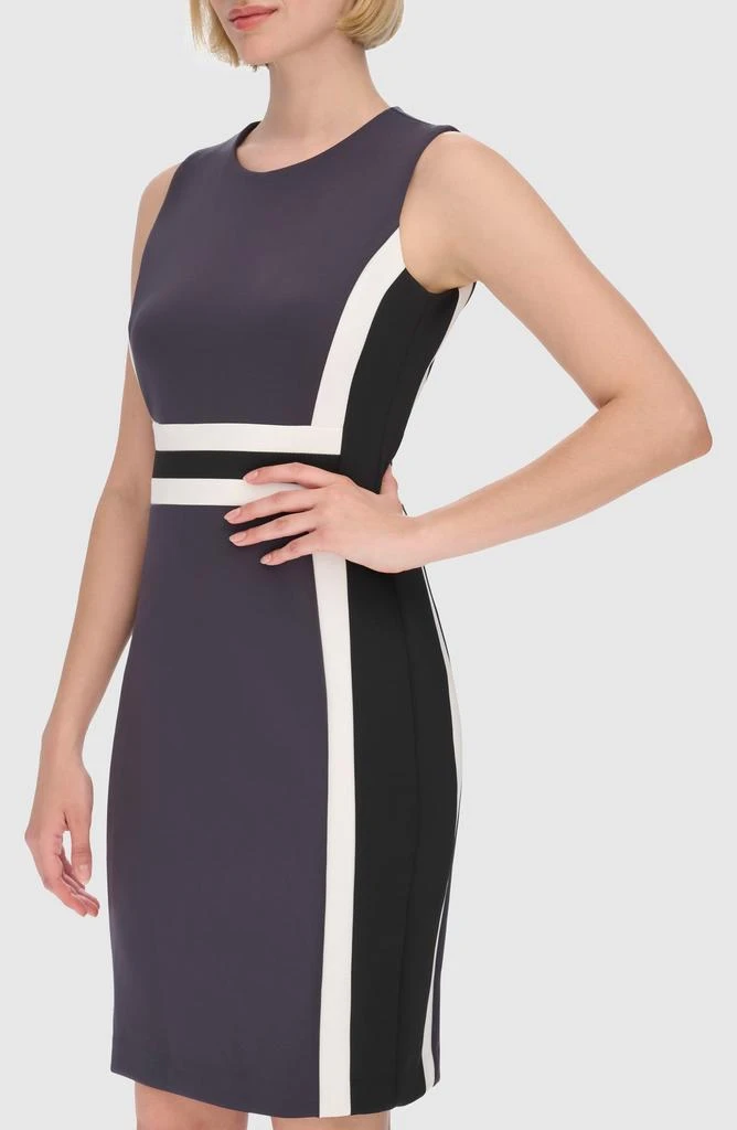 Calvin Klein Colorblock Sleeveless Scuba Sheath Dress 5