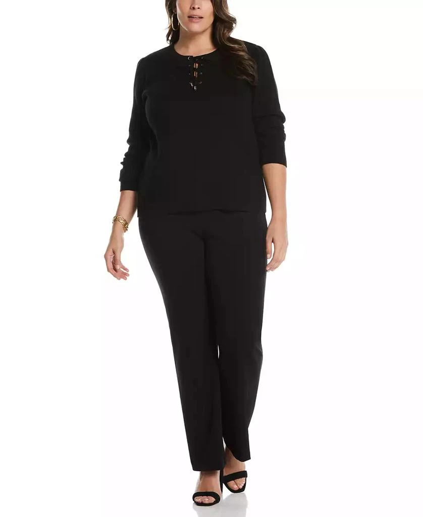 Rafaella Plus Size Stretch Crepe Classic Fit Pants 5