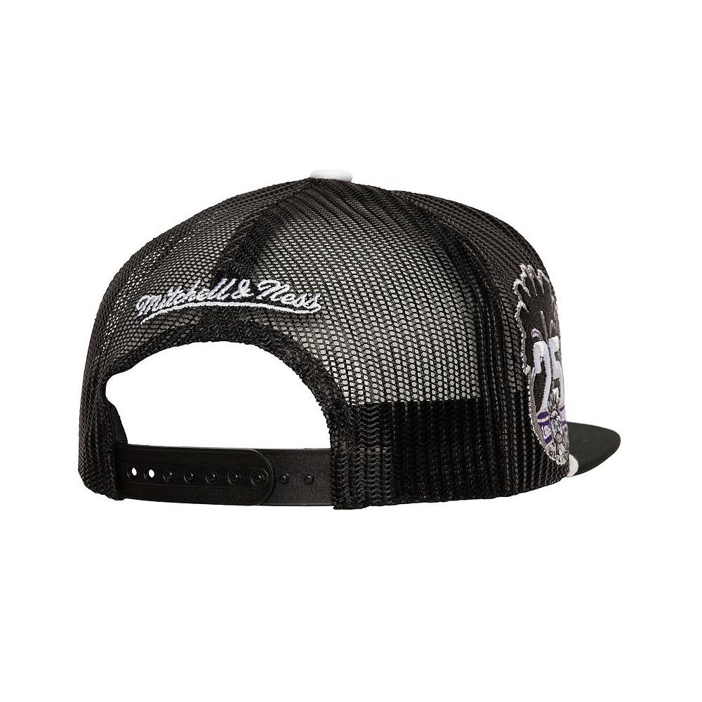 Mitchell & Ness Men's Black Sacramento Kings Roper Mesh back Trucker Snapback Hat