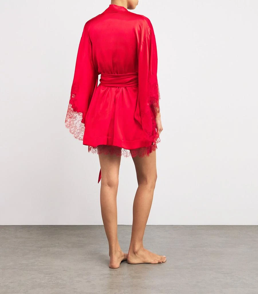 Carine Gilson Silk Lace-Trim Robe 3