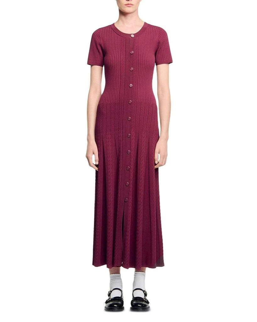 Sandro Short Sleeve Knit Maxi Dress 1