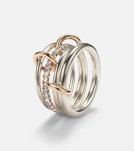 Spinelli Kilcollin Nimbus sterling silver linked rings with sapphires, tanzanite and white diamonds 6