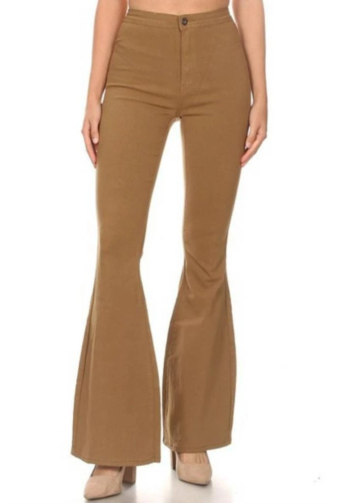 JC & JQ Jeans High Waisted Disco Bell Bottom Jeans In Mocha 1