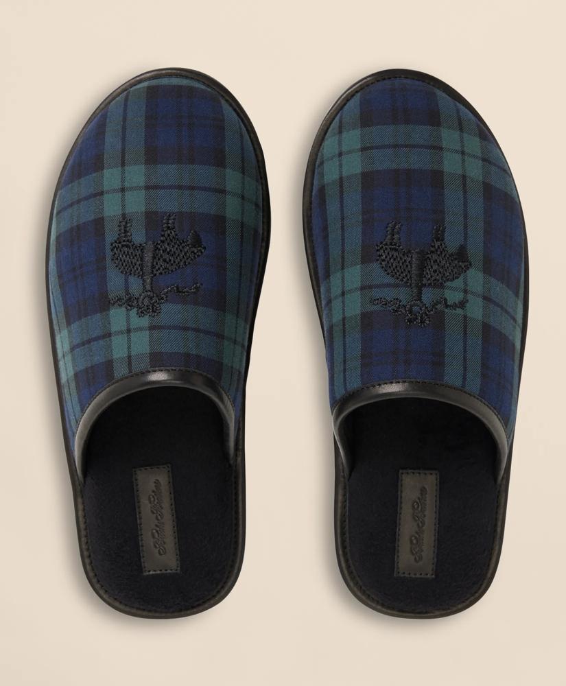 Brooks Brothers Black Watch Golden-Fleece-Emblem Slippers