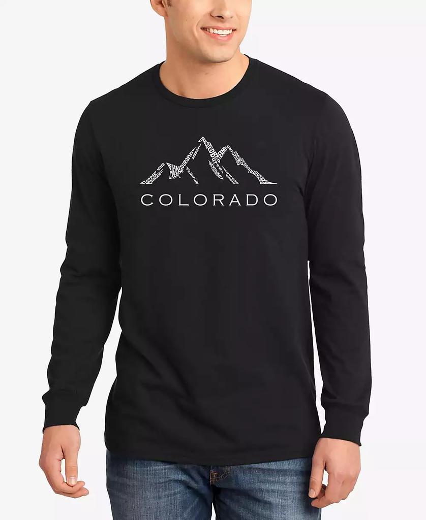 LA Pop Art Men's Colorado Ski Towns Word Art Long Sleeve T-shirt