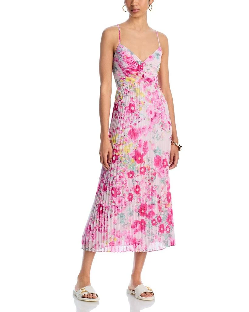 Steve Madden Ray Pleated Floral Chiffon Midi Dress 1