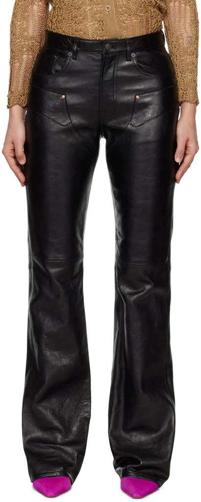 Acne Studios Black Paneled Leather Trousers 1