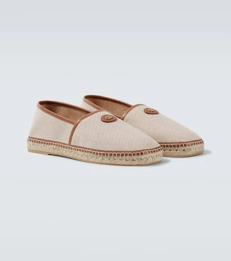 Valentino VLogo leather-trimmed canvas espadrilles 5