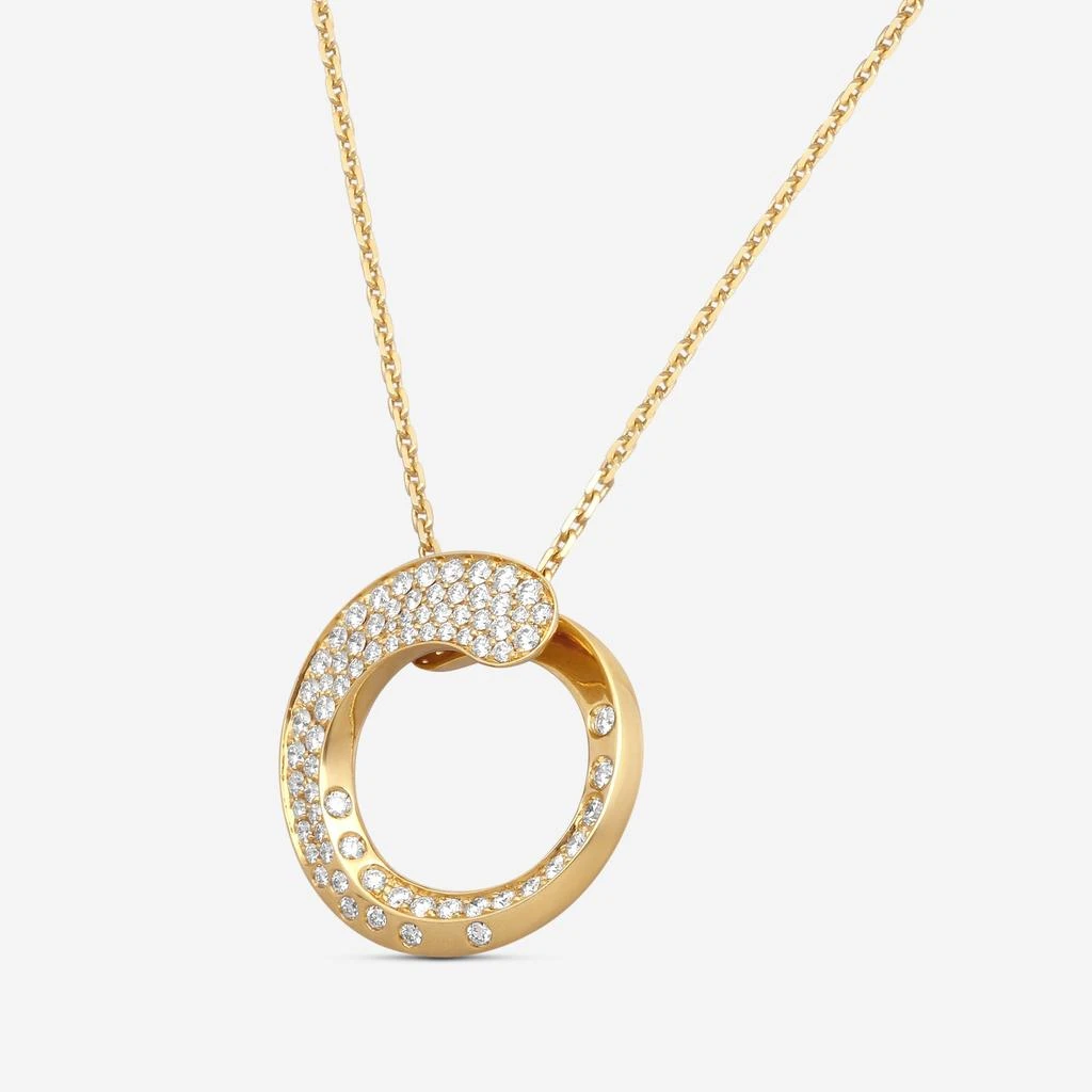 Crivelli Crivelli 18K Yellow Gold Diamond Circle Pendant Necklace P0008E 2