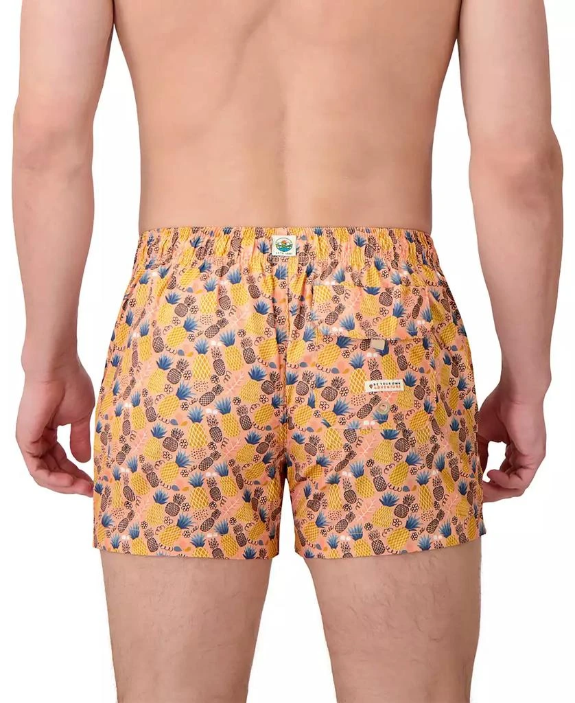 Sunset and Vines Men's Pineapple-Pattern Woven Swim Trunks 3
