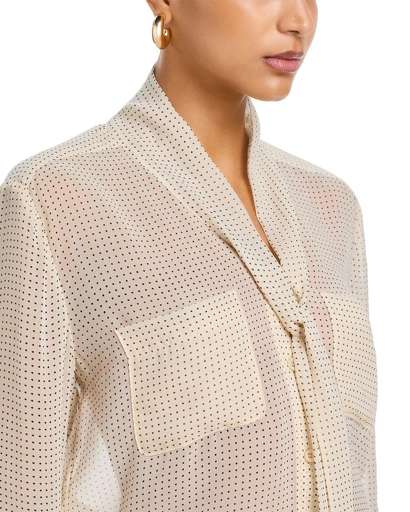 FRAME The Silk Polka Dot Modern Tie Blouse 4