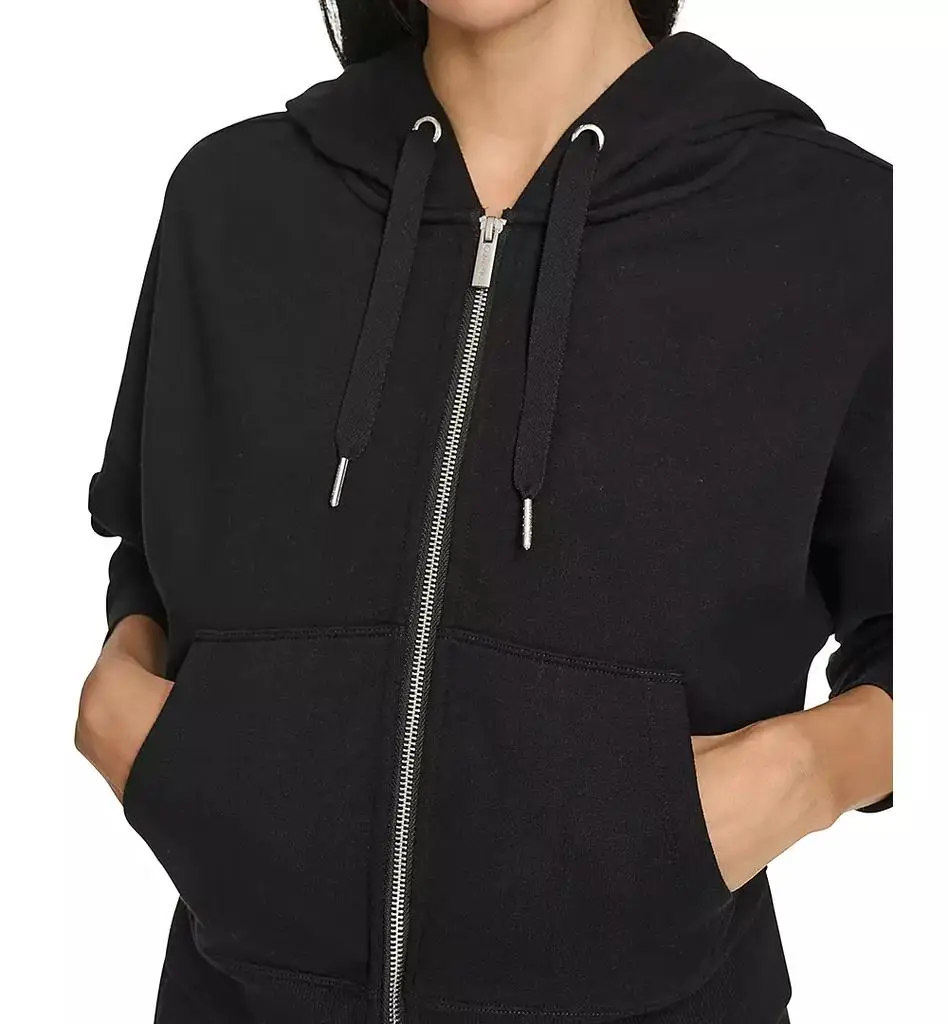 Calvin Klein Women's Fleece Crop Zip-Front Long-Sleeve Hoodie 4