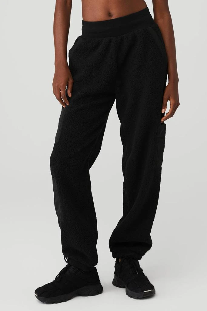 Alo Micro Sherpa High-Waist Solstice Sweatpant - Black 1