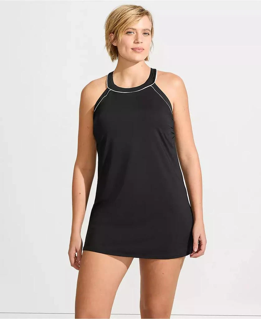 Lands' End Women's G-Cup High Neck Swim Dress Swimsuit 1