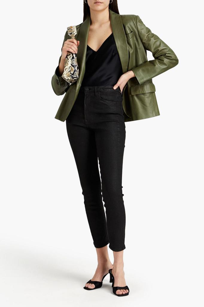3 X 1 Channel Seam coated high-rise skinny jeans