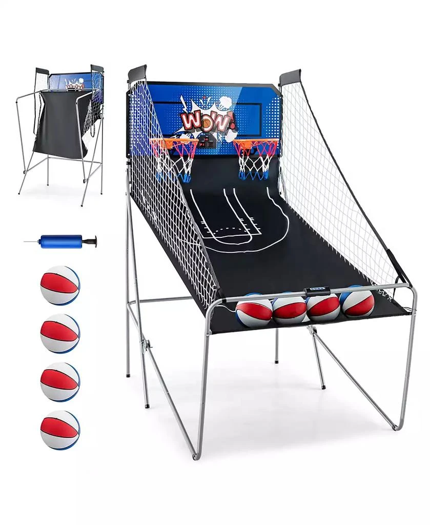 Costway Dual Shot Basketball Arcade Game with 8 Game Modes Arcade Sound Electronic Scoring 1