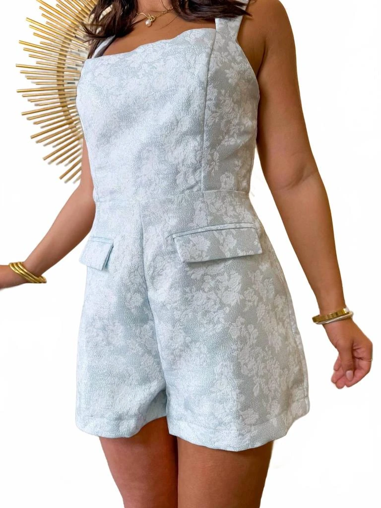 VEDA Belle Sleeveless Romper In Light Blue 2