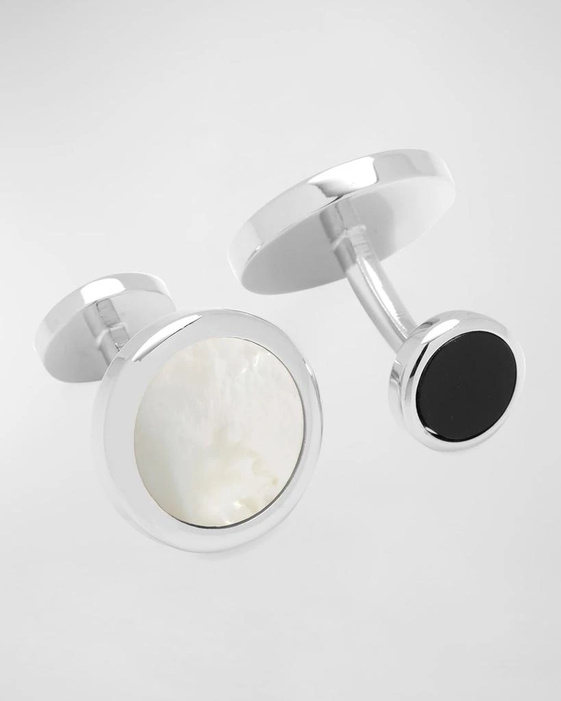 Cufflinks Inc. Double Sided Mother-of-Pearl Round Beveled Cufflinks 3
