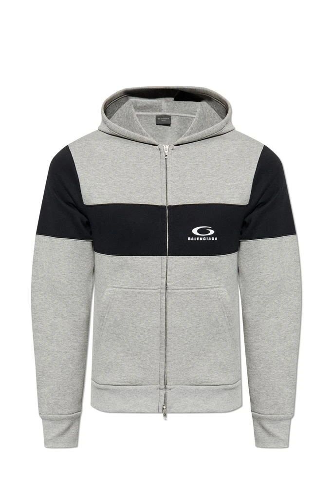 Balenciaga Balenciaga Logo Embroidered Zipped Hoodie 1