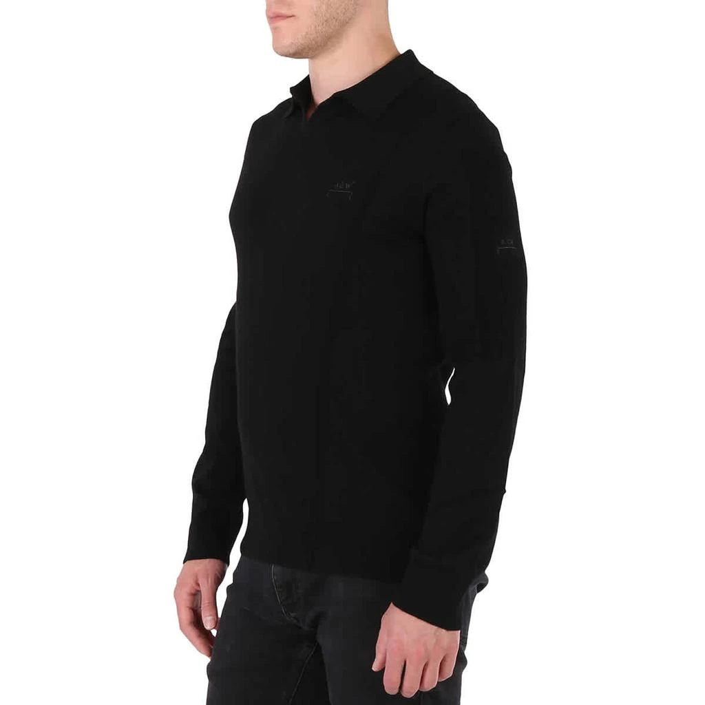 A-COLD-WALL* Men's Black Long Sleeve Merino Wool Polo Shirt 2
