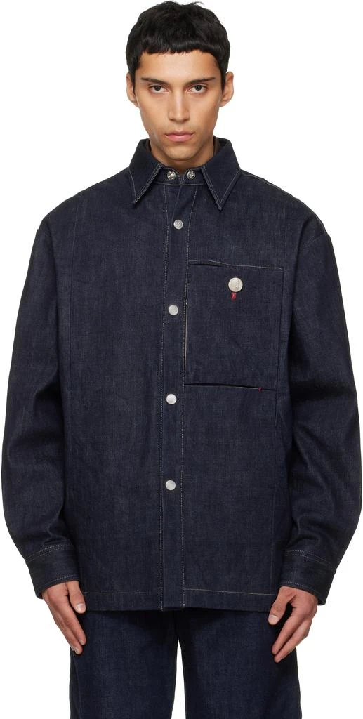 NULLUS Navy Slits Selvedge Denim Jacket