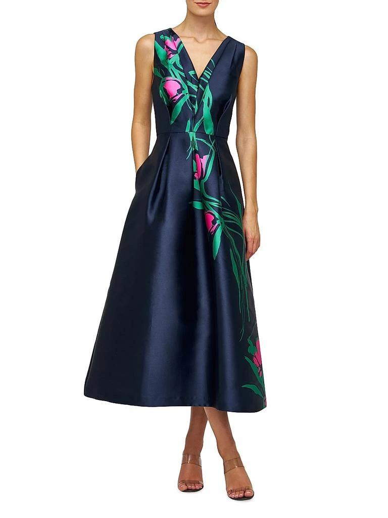 Kay Unger Willa Floral Tea-Length Dress 2