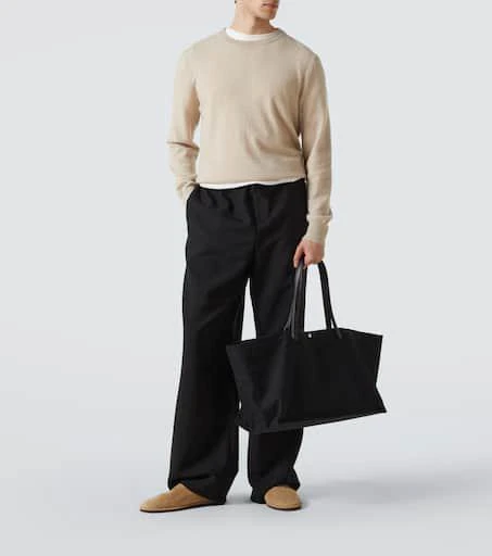 The Row Idaho XL leather-trimmed canvas tote bag 7