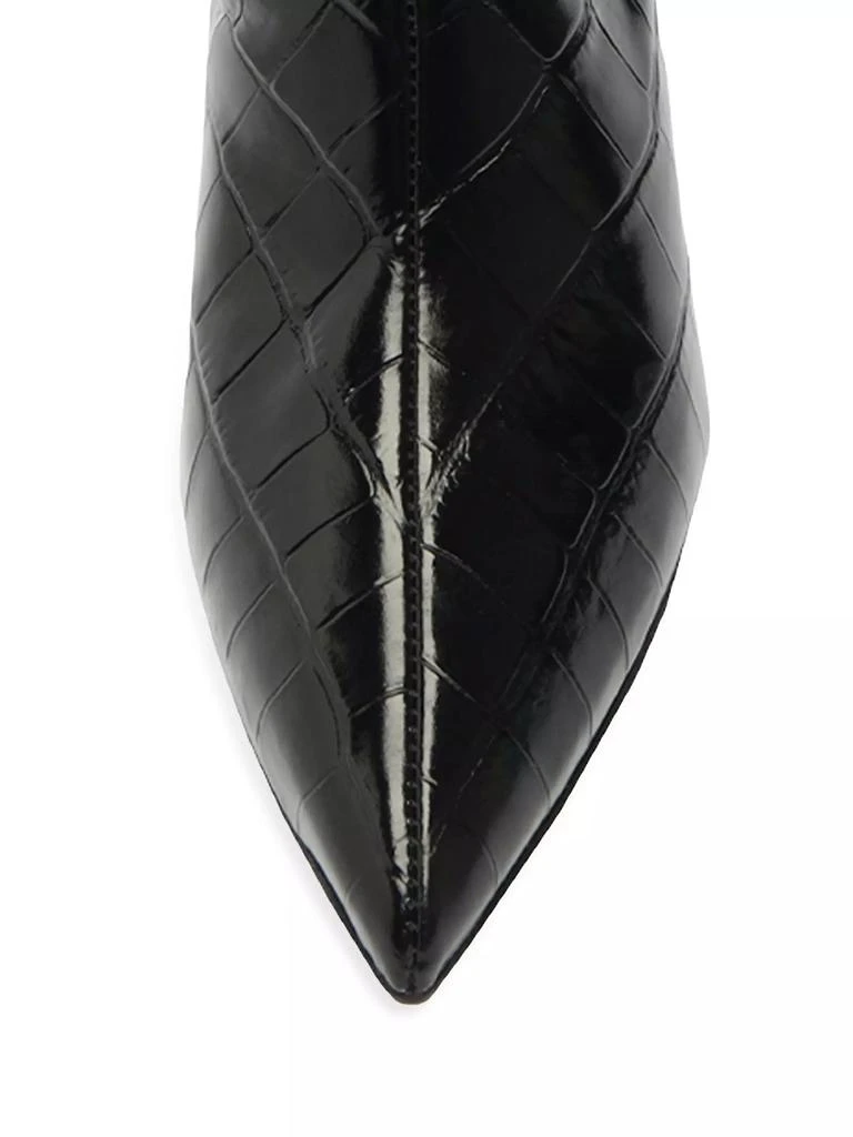 Schutz Maryana 50MM Crocodile-Embossed Wide-Calf Boots 5