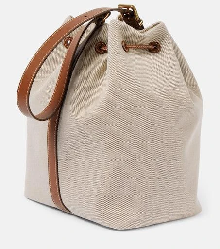 Miu Miu Logo leather-trimmed bucket bag 4