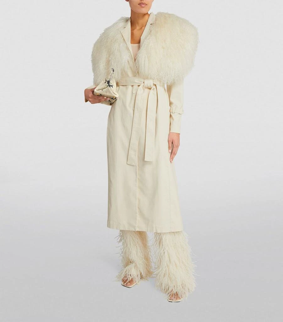 LAPOINTE Shearling-Trim Trench Coat 2