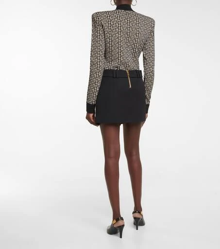 Balmain Low-rise wool miniskirt 3