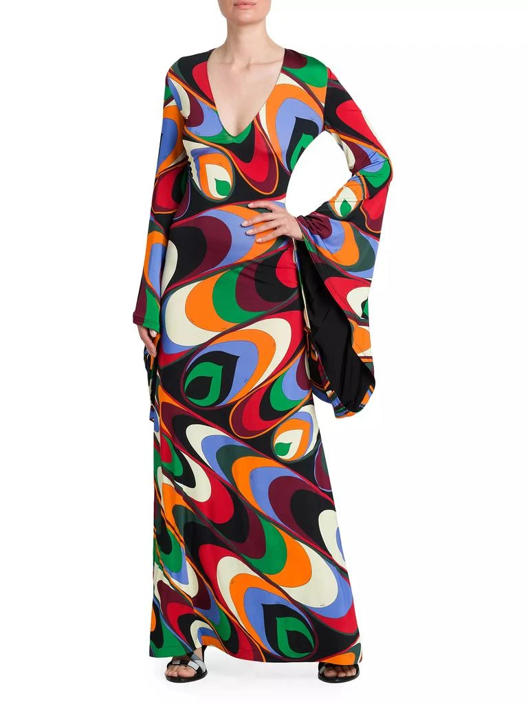 Pucci Printed Bell-Sleeve Gown 3