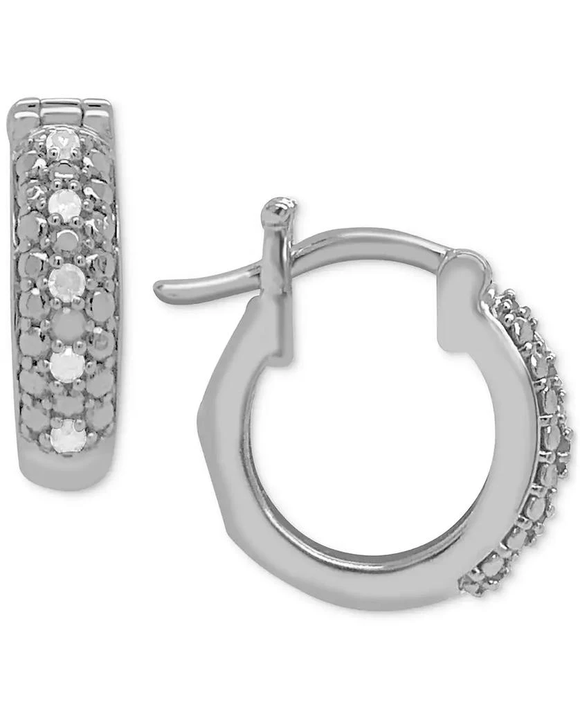 Macy's Diamond Hoop Earrings (1/10 ct. t.w.) in Sterling Silver 1