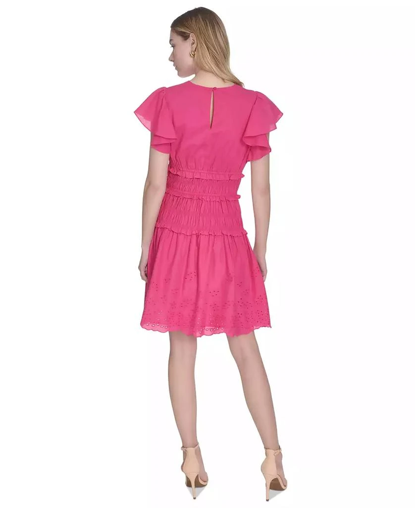 Shop Women's Cotton Smocked Embroidered Flutter-Sleeve Dress on Sale at  BeyondStyle  Get 82% Off Women's Cotton Smocked Embroidered Flutter-Sleeve  Dress with Limited-Time Flash Deals, Exclusive Discounts, and Special  Offers. Enjoy Unbeatable