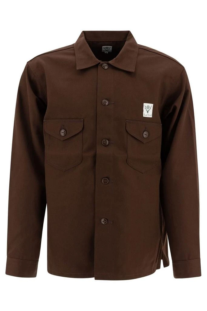 South2 West8 South2 West8 Smokey Buttoned Overshirt 1